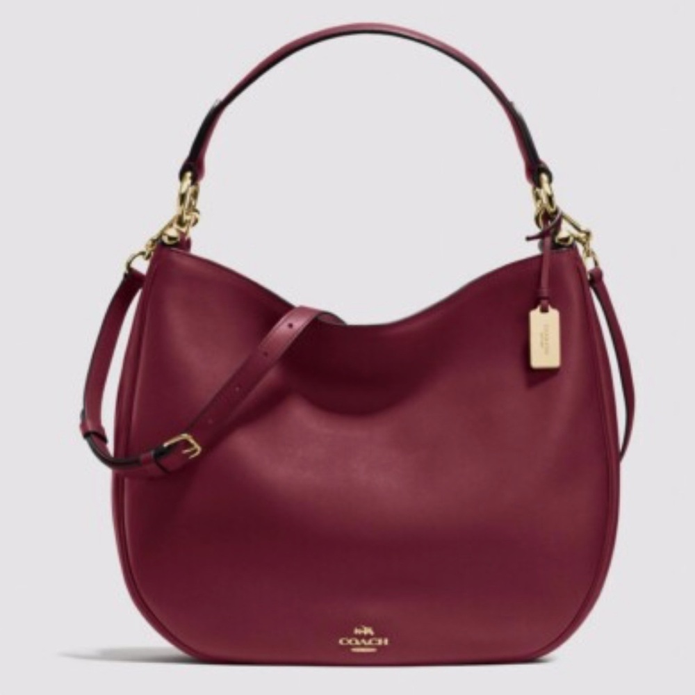 COACH Nomad Burgundy Hobo / Crossbody Leather Bag